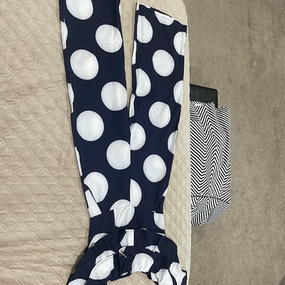 Polka dot off the shoulder jumper
